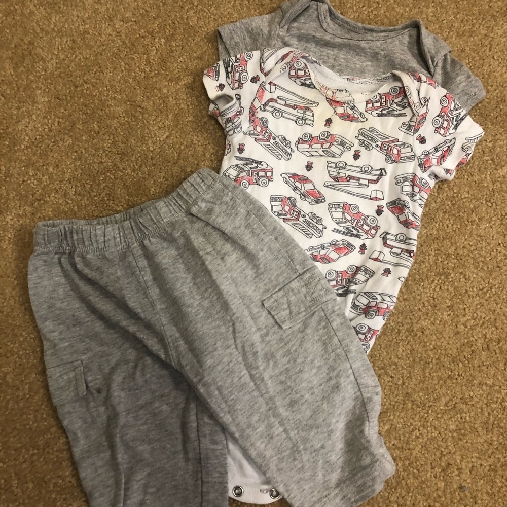 Baby Boy Fire Truck Outfit, Size 3-6 Months
